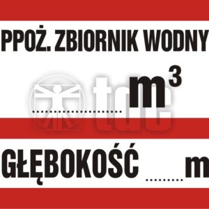 BC104Znak Ppoż. zbiornik wodny ...... m3, głębokość zbiornika ... m