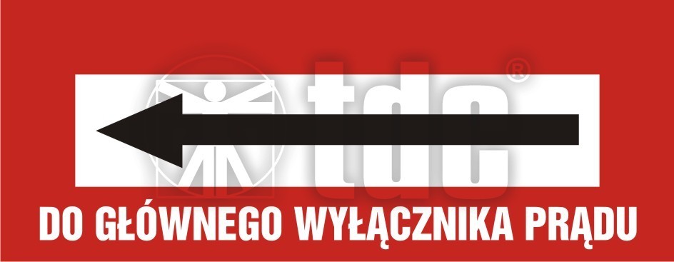 BC124L Znak do głównego wyłącznika prądu