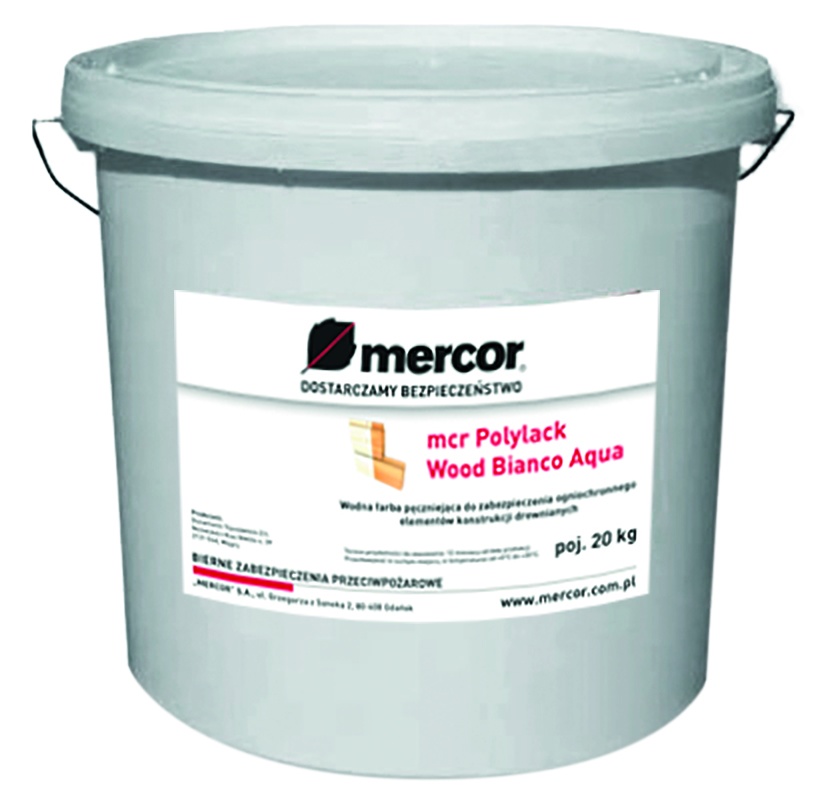 Farba pęczniejąca do drewna mcr Polylack Wood Bianco Aqua MERCOR