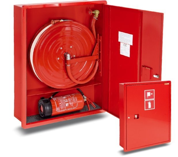 Hydrant wewnętrzny 25HP+GP-1050-B.20-180 wnękowy, smukły, z miejscem na gaśnicę pod