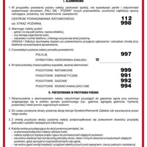 Instrukcja PPOŻ. DB003 Instrukcja postępowania w przypadku powstania pożaru