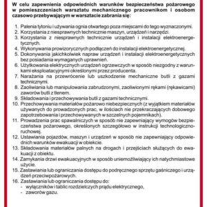 Instrukcja PPOŻ. DB012 Instrukcja przeciwpożarowa dla pomieszczeń warsztatu mechanicznego