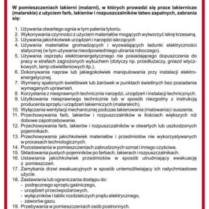 Instrukcja PPOŻ. DB013 Instrukcja przeciwpożarowa dla lakierni (malarni)