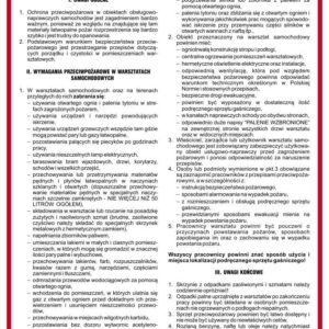 Instrukcja PPOŻ. DB027 Instrukcja przeciwpożarowa dla warsztatów samochodowych