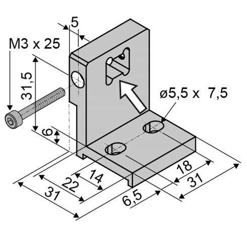 Konsola skrzydłowa do montażu wewnątrz profilu F43 AUMULLER