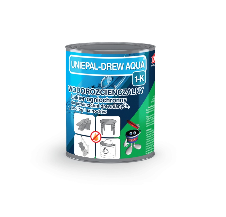 Lakier ogniochronny do podłóg drewnianych UNIEPAL-DREW AQUA 1-K