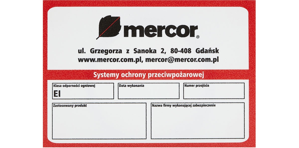 Naklejka do oznaczania przepustów 10 sztuk MERCOR