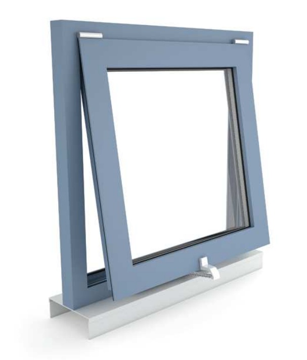 Okno oddymiające NSHEV odchylne, otwierane do wewnątrz