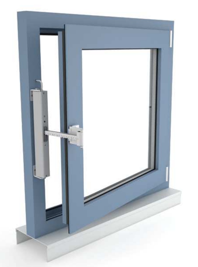 Okno oddymiające NSHEV rozwierne, otwierane do wewnątrz