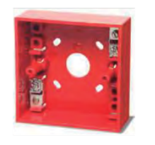 Opcjonalna czerwona puszka do montażu natynkowego z 2 złączami do ostrzegaczy MCP i CP SR2-T ZETTLER