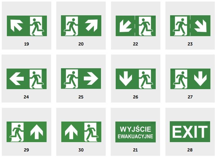 Piktogramy do opraw AWEX