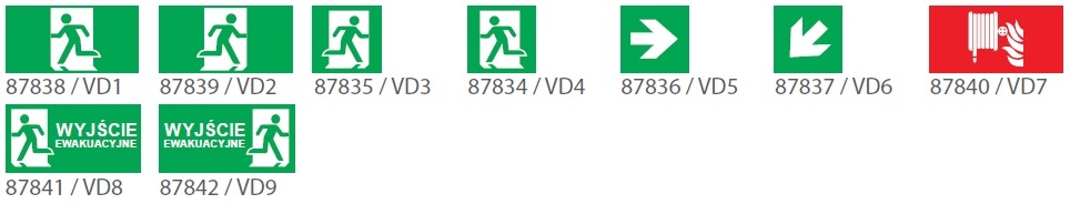 Piktogramy do oprawy DIRECTO S / VELLA INTELIGHT