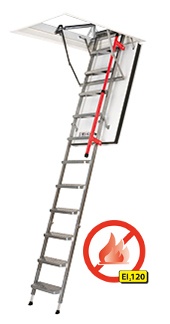 Schody strychowe przeciwpożarowe LMF EI120 FAKRO H305 cm