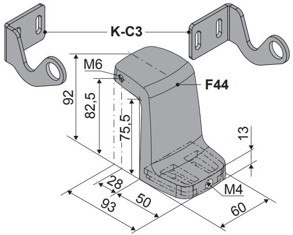 Zestaw konsol KSA - otwieranie do wewnątrz K-D3 AUMULLER