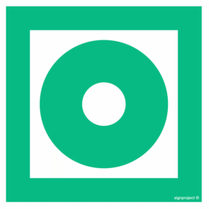 Znak ewakuacyjny AC074 Przycisk otwierania drzwi ewakuacyjnych