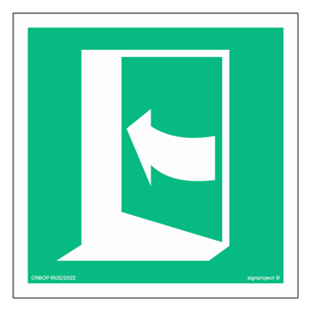 Znak ewakuacyjny AE022 Pchać z lewej strony aby otworzyć