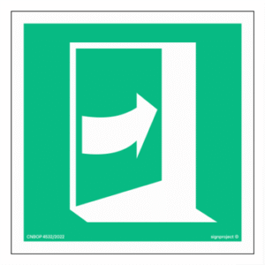 Znak ewakuacyjny AE023 Pchać z prawej strony aby otworzyć