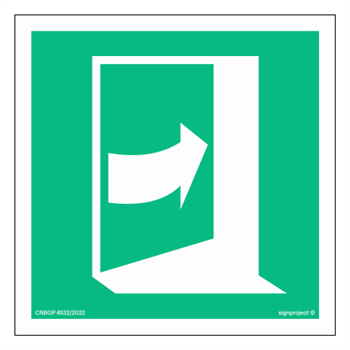 Znak ewakuacyjny AE023 Pchać z prawej strony aby otworzyć