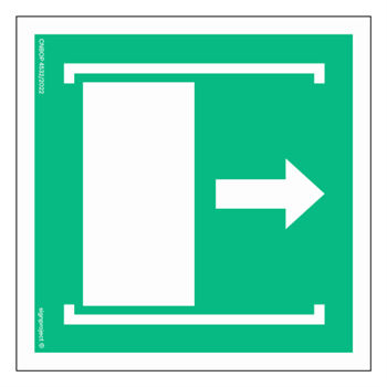 Znak ewakuacyjny AE033 Przesunąć w prawo aby otworzyć