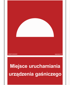 Znak ochrony PPOŻ. BB003 Miejsce uruchamiania urządzenia gaśniczego