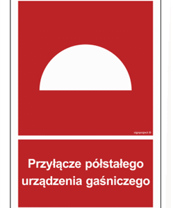 Znak ochrony PPOŻ. BB004 Przyłącze półstałego urządzenia gaśniczego