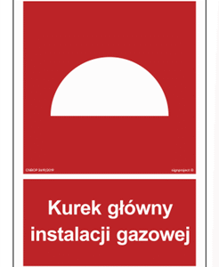 Znak ochrony PPOŻ. BB005 Kurek główny instalacji gazowej