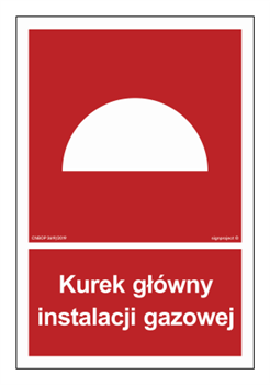 Znak ochrony PPOŻ. BB005 Kurek główny instalacji gazowej