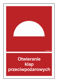 Znak ochrony PPOŻ. BB010 Otwieranie klap przeciwpożarowych